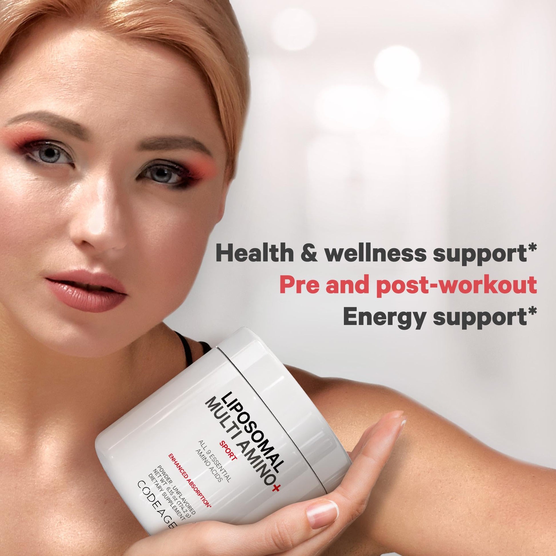 Codeage Liposomal Multi Amino Powder Supplement - BCAA & EAA Supplement All 9 Essential Amino Acids, Branched-Chain Amino Acid, Pre & Post Workout, Unflavored, Liposomal Delivery, Non-GMO, 6.15 oz CodeageBuy Supplements Australia