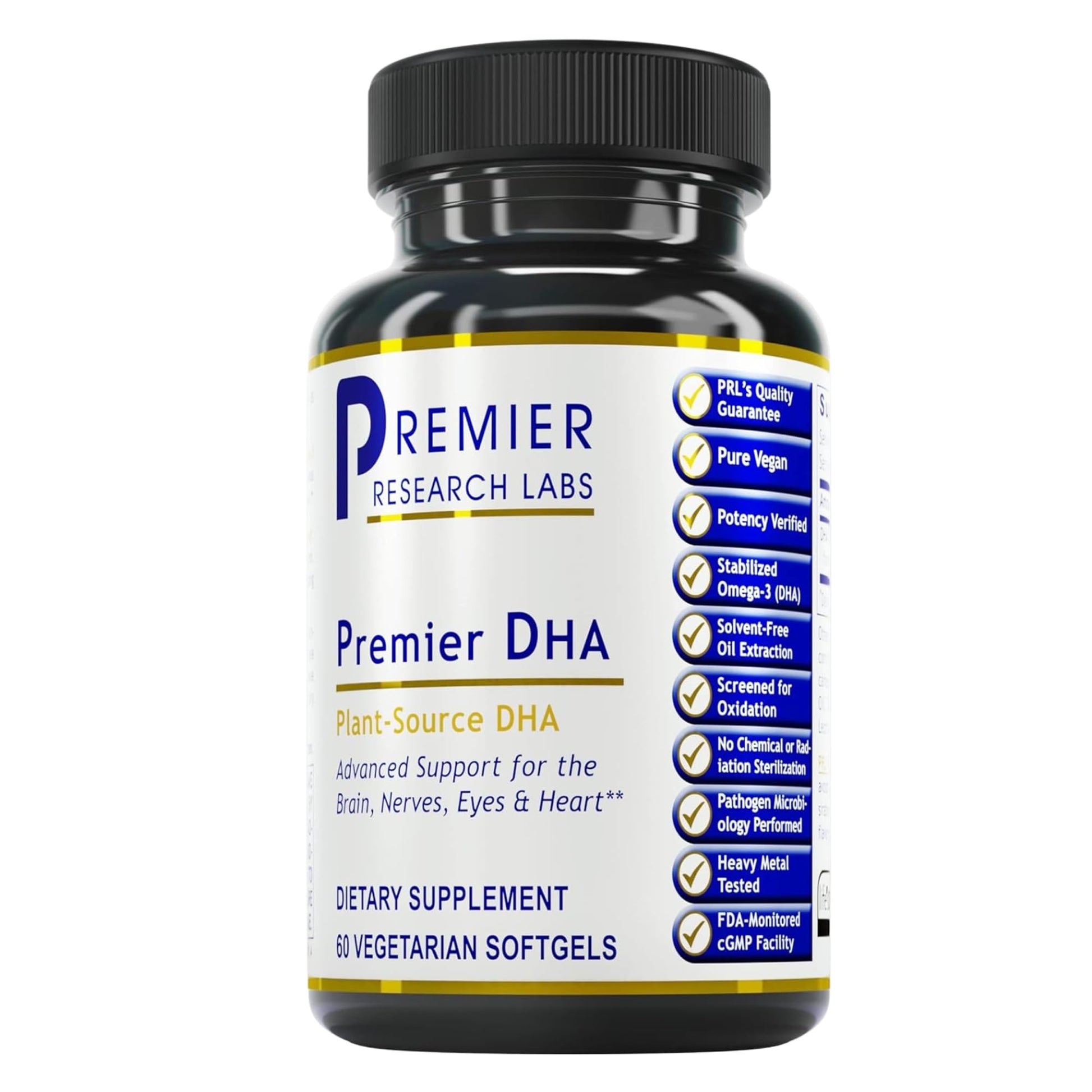 Premier Research Labs Premier DHA - Vegan DHA with Omega 3 Fatty Acids, Algae Based DHA for Women & Men, Natural DHA Supplement Suitable for Vegans- 60 Vegetarian Softgel Capsules Premier Research LabsBuy Supplements Australia