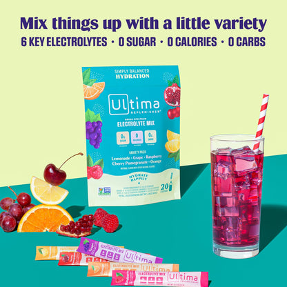 Ultima Replenisher Daily Electrolyte Drink Mix – Original Variety, 20 Stickpacks – Hydration Ultima ReplenisherBuy Supplements Australia