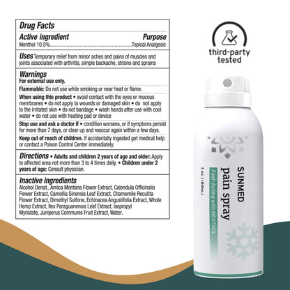 SUNMED Hemp Oil Menthol Spray for Discomfort Soothing & Recovery – Fast-Absorbing, Cooling Topical Formula for Aches, Tension & Muscle Relief – Convenient Spray, Easy Application SUNMEDBuy Supplements Australia
