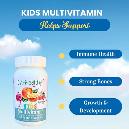 Go Healthy Kids Multivitamin Gummies, Immune Support, Kids Vitamin Gummies, Kosher Kid Vitamin, Halal Go Healthy Natural
