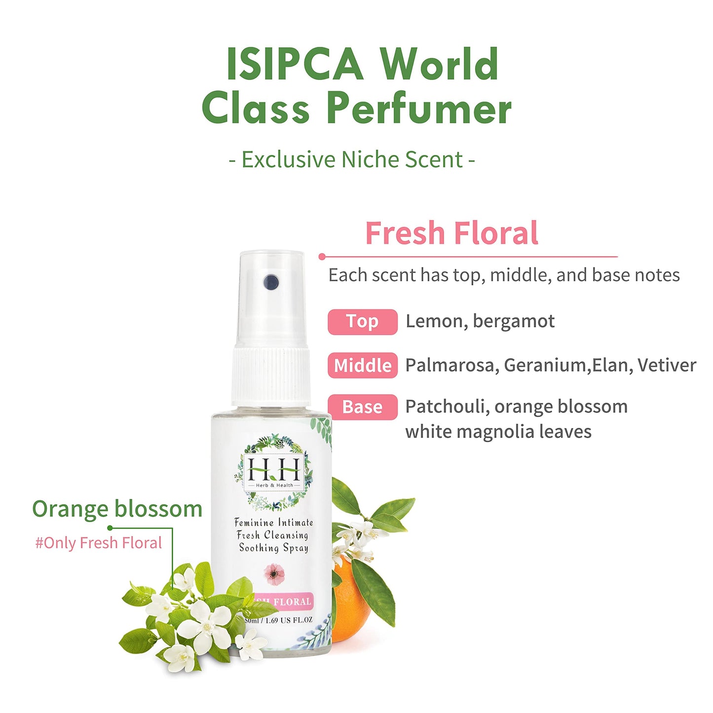 HH Herb&Health Feminine Deodorant Spray - Natural Essential Oil Intimate Soothing Mist - Floral HH Herb & HealthBuy Supplements Australia