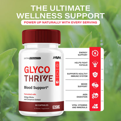 (2 Pack) Glyco Thrive Blood Support GlycoThrive Maximum Strength Capsules, Glyco Thrive Advanced Daily Multivitamin Health and Wellness Supplement, GlycoThrive Health Support Pills (120 Capsules) HavahBuy Supplements Australia