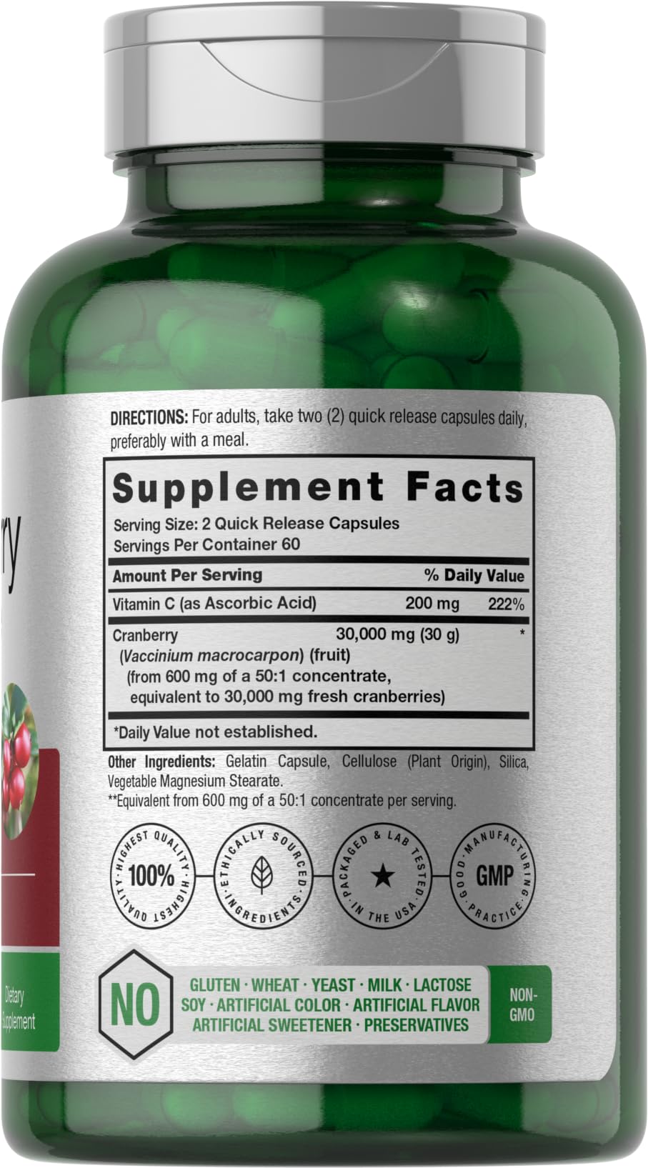 Cranberry Concentrate Extract Pills + Vitamin C | 30,000mg | 120 Capsules | Triple Strength HorbäachBuy Supplements Australia