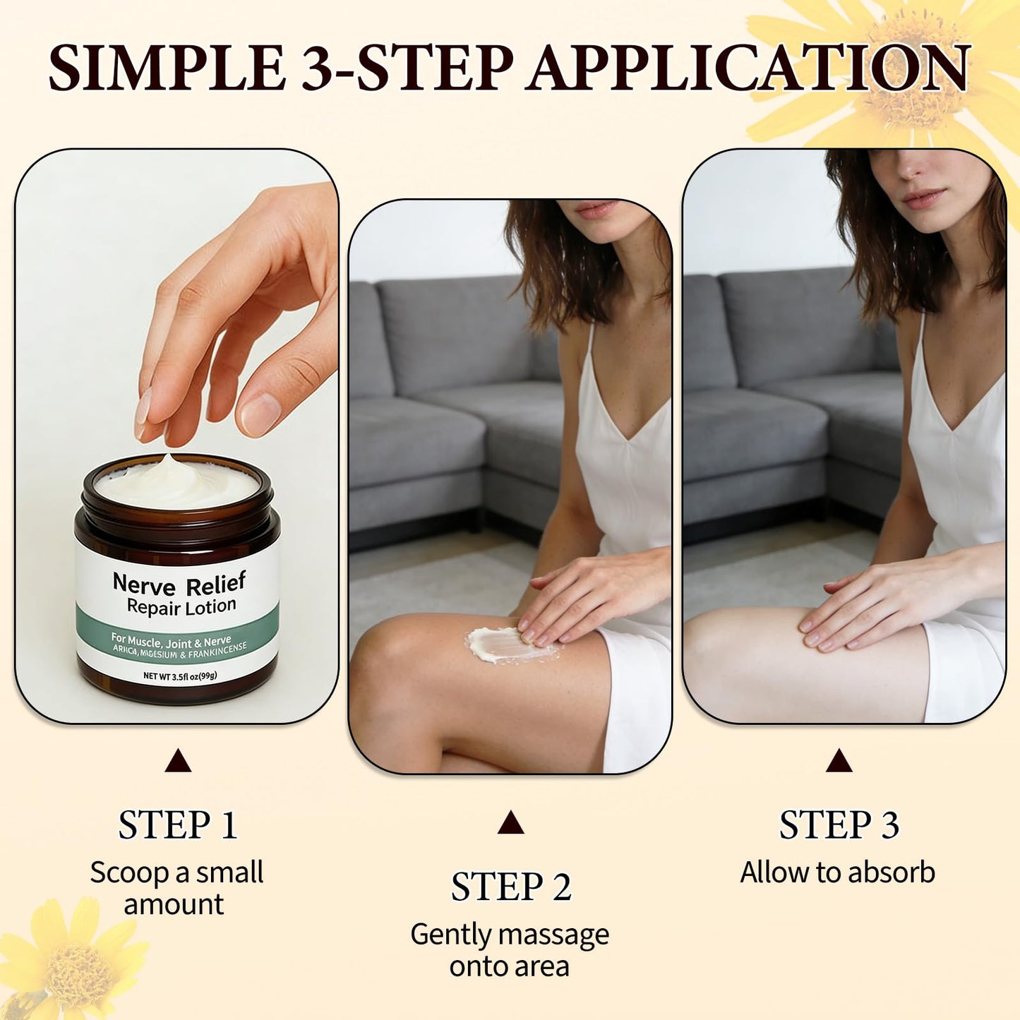 2 Pcs Nerve Relief Repair Lotion Cream, Neuropathy Lotion with Arnica & Magnesium for Knee, Lumbar, Neck, for Joint, 3.5 fl oz Aus HealthcareBuy Supplements Australia