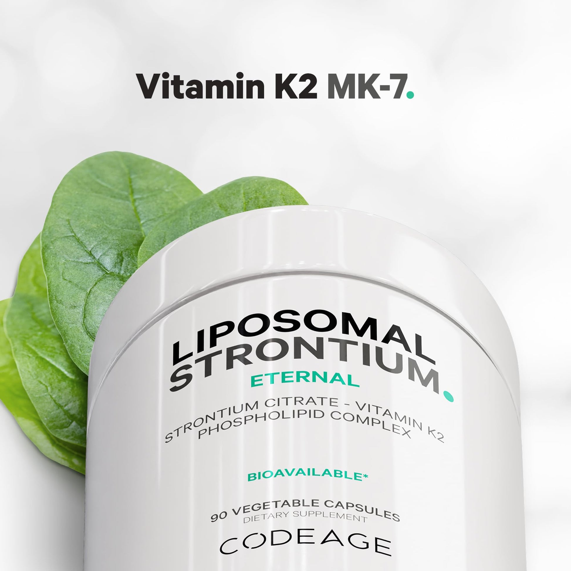 Codeage Liposomal Strontium Supplement - Strontium Citrate, Vitamin K2 MK-7, Liposomal Delivery, Non-GMO, Gluten-Free - 90 Capsules CodeageBuy Supplements Australia