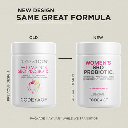 Codeage Women’s Probiotics Supplement - 50 Billion CFUs - SBO Probiotics & Prebiotics - Cranberries - Feminine Health - Fermented Botanical Blend, Whole Food Supplement - Vegan, Non-GMO - 60 Capsules CodeageBuy Supplements Australia