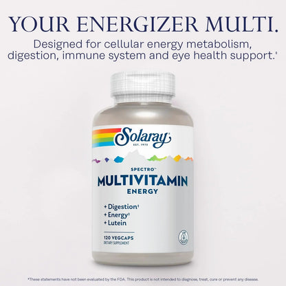 SOLARAY Spectro Energy Multivitamin for Women and Men - Cellular Energy, Digestion, Eye Health and Immune Support SOLARAY