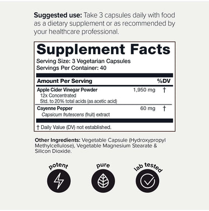 Toniiq 20% Acetic Acid Ultra High Strength Non-GMO Apple Cider Vinegar Capsules ToniiqBuy Supplements Australia