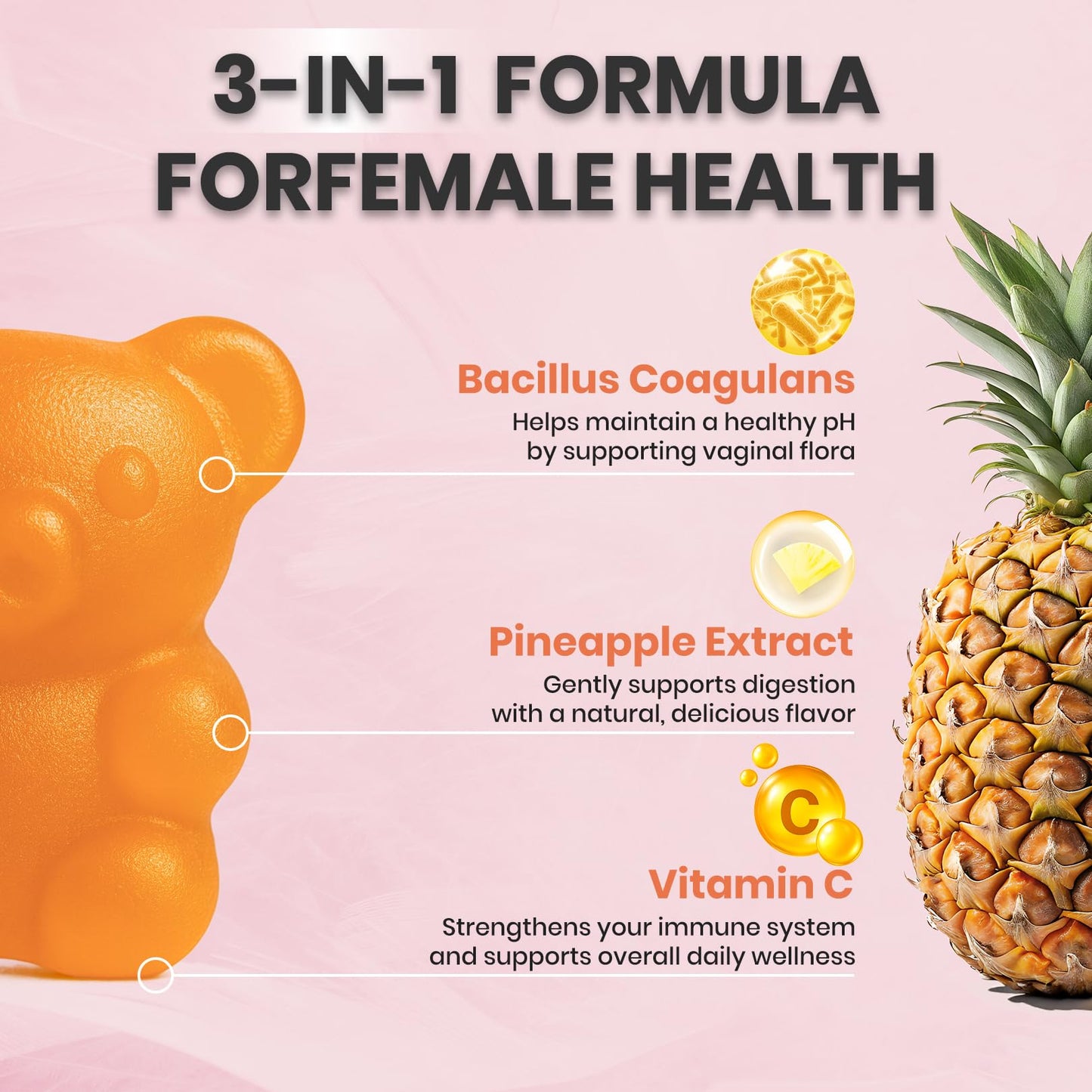 NUTRAJOY Premium Feminine Balance Gummies, for Women's Ph Health, Vaginal Wellness Support, Immune Support, Energy Support, Hawaiian Pineapple, Vegan Gluten-Free, 60 Gummies NUTRAJOYBuy Supplements Australia