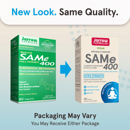 Jarrow Formulas SAMe Supplement 400 mg - 60 Tablets - High Concentration of Active S,S Form - Supports Joint Health, Liver Function, Brain Metabolism, Balanced Mood & Antioxidant Defense - 60 Servings Jarrow FormulasBuy Supplements Australia