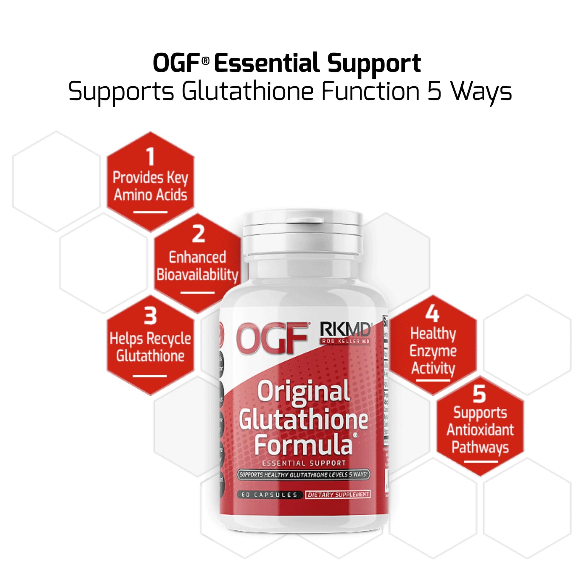 Original Glutathione Formula Essential Support, RobKellerMD, Advanced Antioxidant Formula, Helps Body Produce Glutathione Naturally for Detox, Immune Health, Mental Clarity, & Daily Wellness, 60 caps Rob Keller MDBuy Supplements Australia