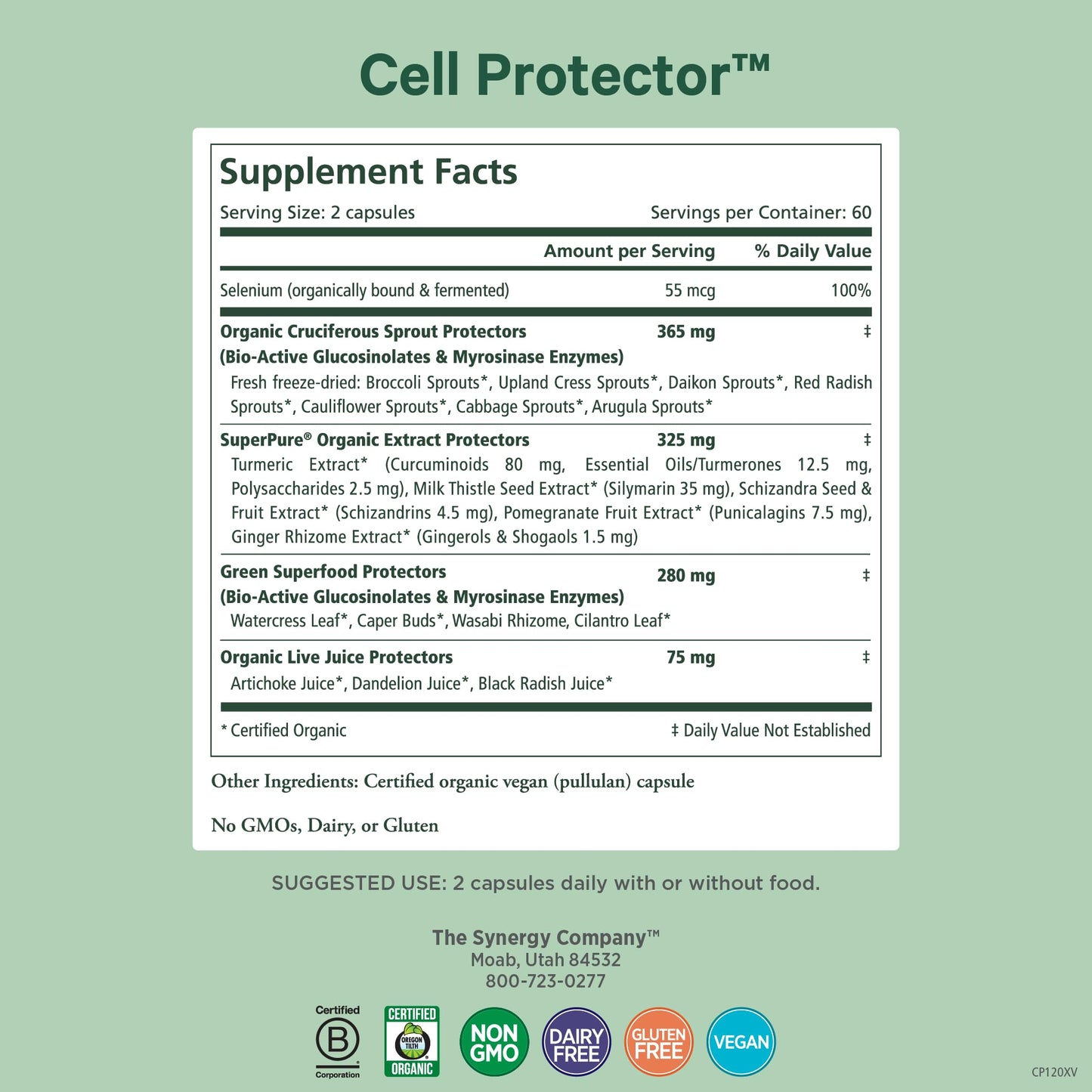 PURE SYNERGY Cell Protector | Cellular Health Supplement | Cell and Immune Support with Selenium and Organic Cruciferous Vegetables | for Healthy Aging & Detoxification (120 Capsules) PURE SYNERGYBuy Supplements Australia