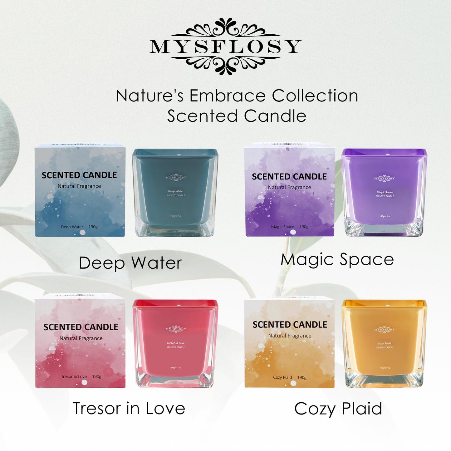 Mysflosy Soy Aromatherapy Candle, 40 Hour Burn time, Scented Candles with Floral and Fruity Scents MysflosyBuy Supplements Australia