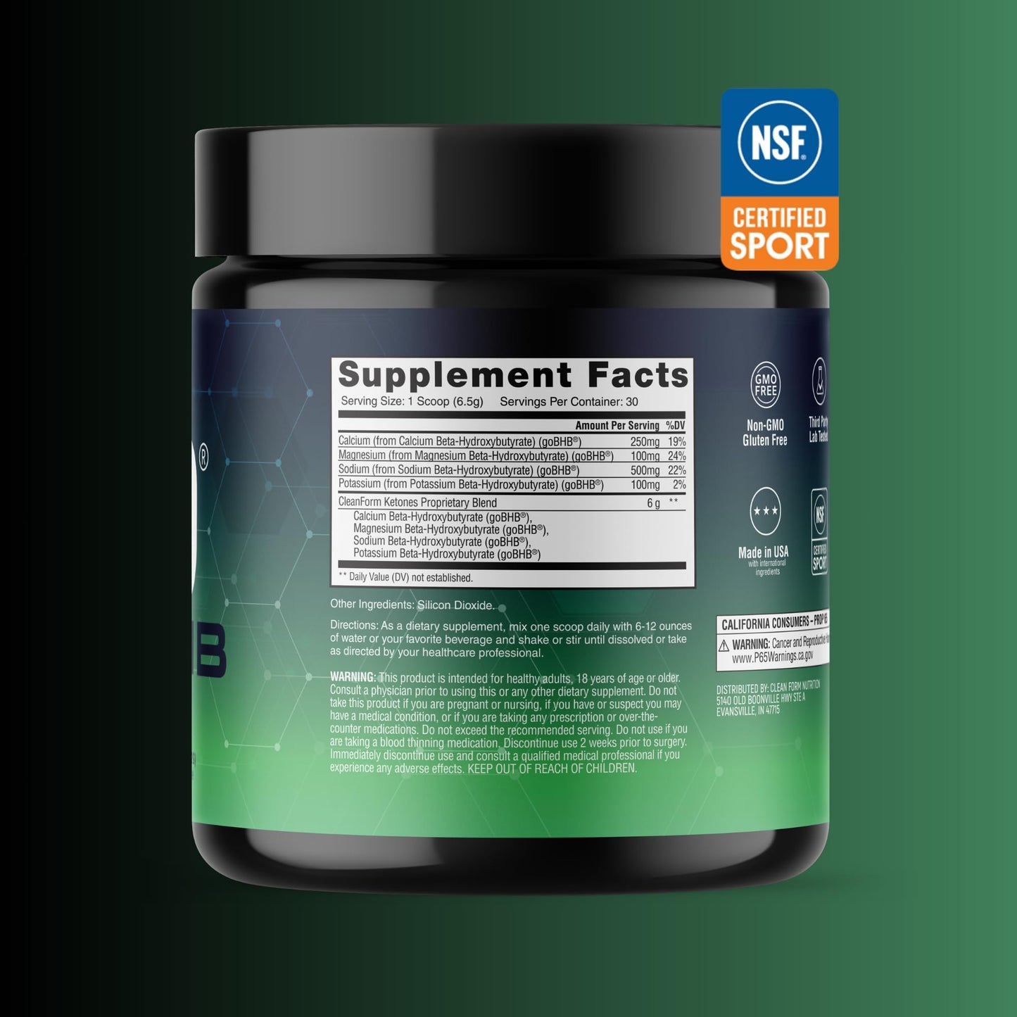 CleanForm Nutrition goBHB® Clean Energy Powder | NSF Sport Certified | Cellular Fuel with BHB Salts | Enhances Endurance, Mental Clarity, Hydration & Recovery | No Caffeine or Sugar | Neutral Flavor CleanForm NutritionBuy Supplements Australia