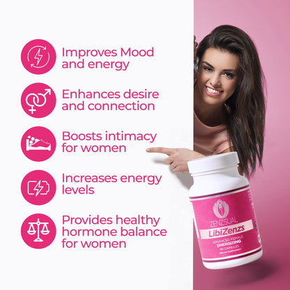 ZENZSUAL Libizenzs – Plant-Based Energy Support Supplement for Women – Caffeine-Free with Maca Root, Ashwagandha & Ginseng – Supports Daily Stamina, Focus & Well-Being – 90 Vegan Capsules ZENZSUALBuy Supplements Australia
