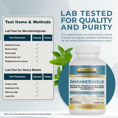 Nature's Lab Gold ImmuneShield - Supports Immune System Health & General Wellness* - 90 Capsules (30 Day Supply) Nature's LabBuy Supplements Australia