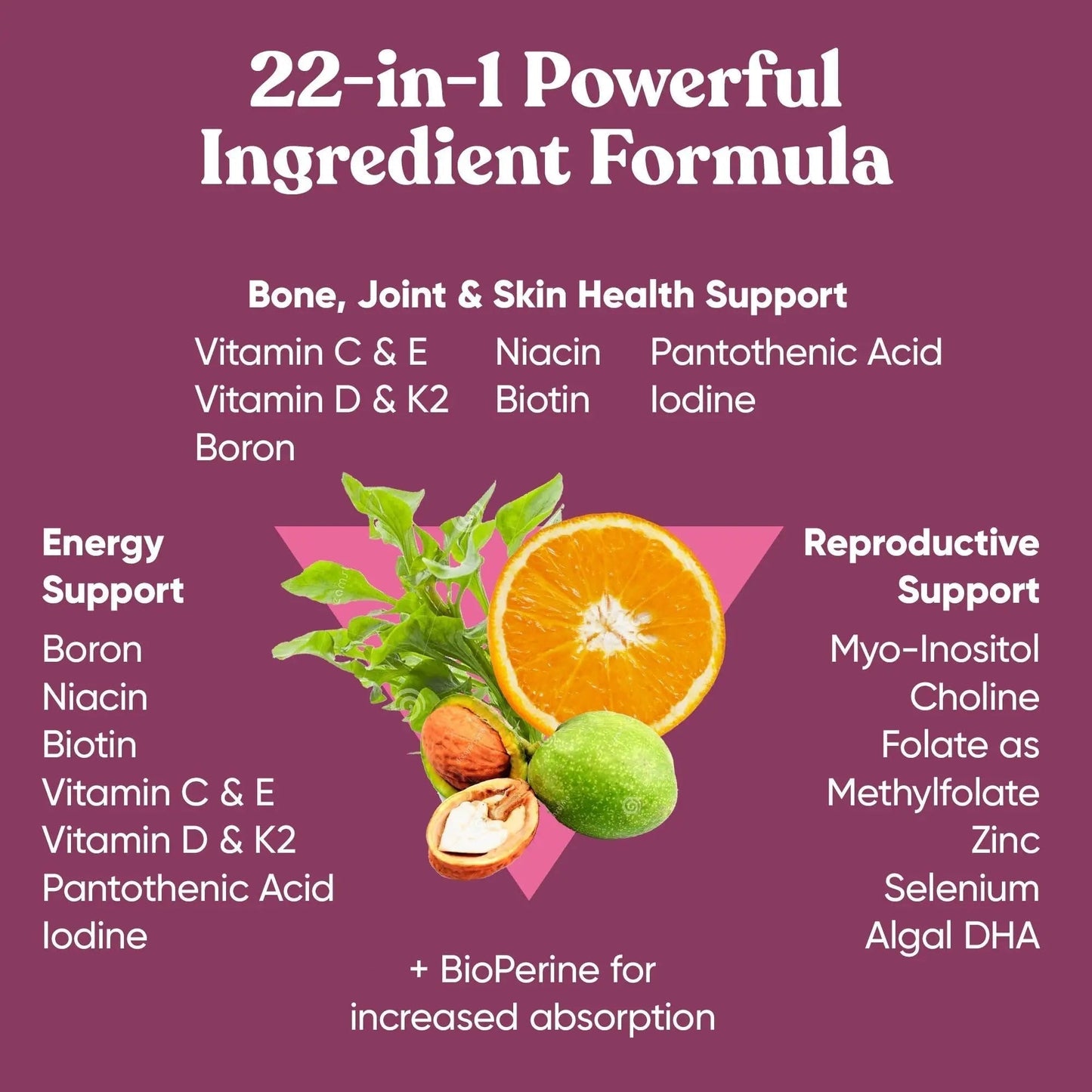 Next Gen Multivitamin for Women – 22 Optimized Vitamins for Immunity, Beauty, Brain, Energy, Bones and Heart – Vitamin C, D, E, K, Iron, B6 and DHA Eu Natural