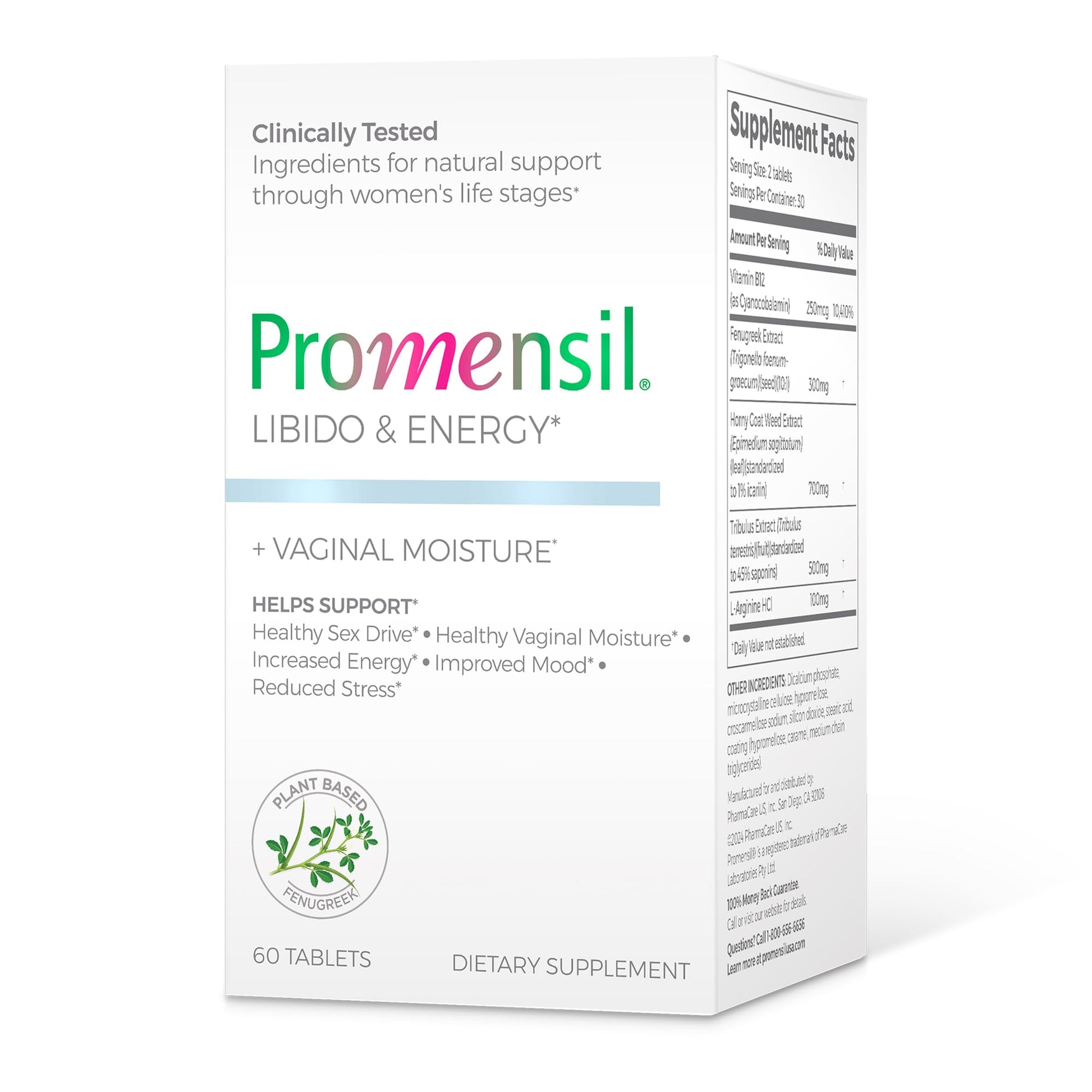 Promensil Libido & Energy - Libido Booster for Women, Sexual Health Support for Women with Low Estrogen, Fenugreek, Horny Goat Weed & Vitamins for Menopause, Clinically Proven - 30 Day Supply PromensilBuy Supplements Australia