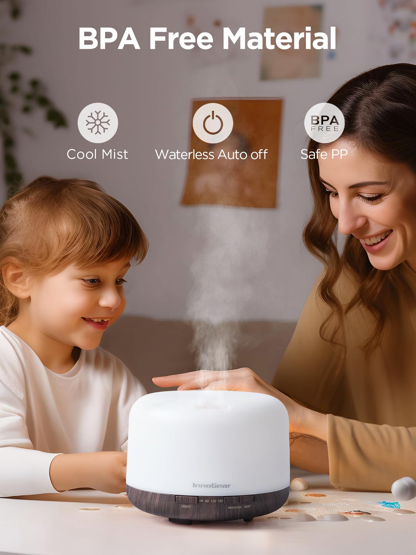 InnoGear 500ml Essential Oil Diffuser with Remote Control, Premium Ultrasonic Aromatherapy InnoGearBuy Supplements Australia