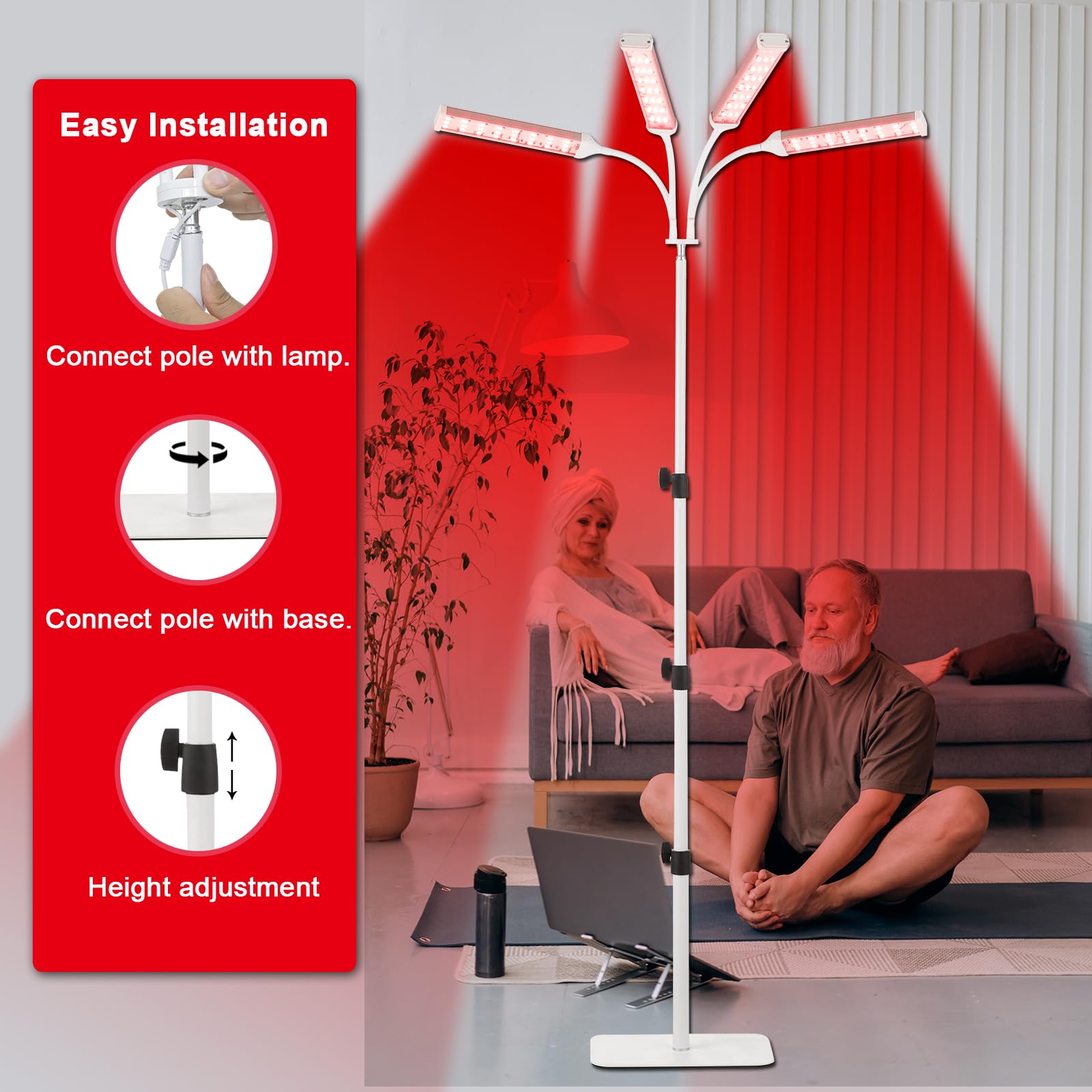 Akarishin Red Light Therapy Lamp-660nm Red Light,850nm & 940nm Infrared Light Therapy AkarishinBuy Supplements Australia