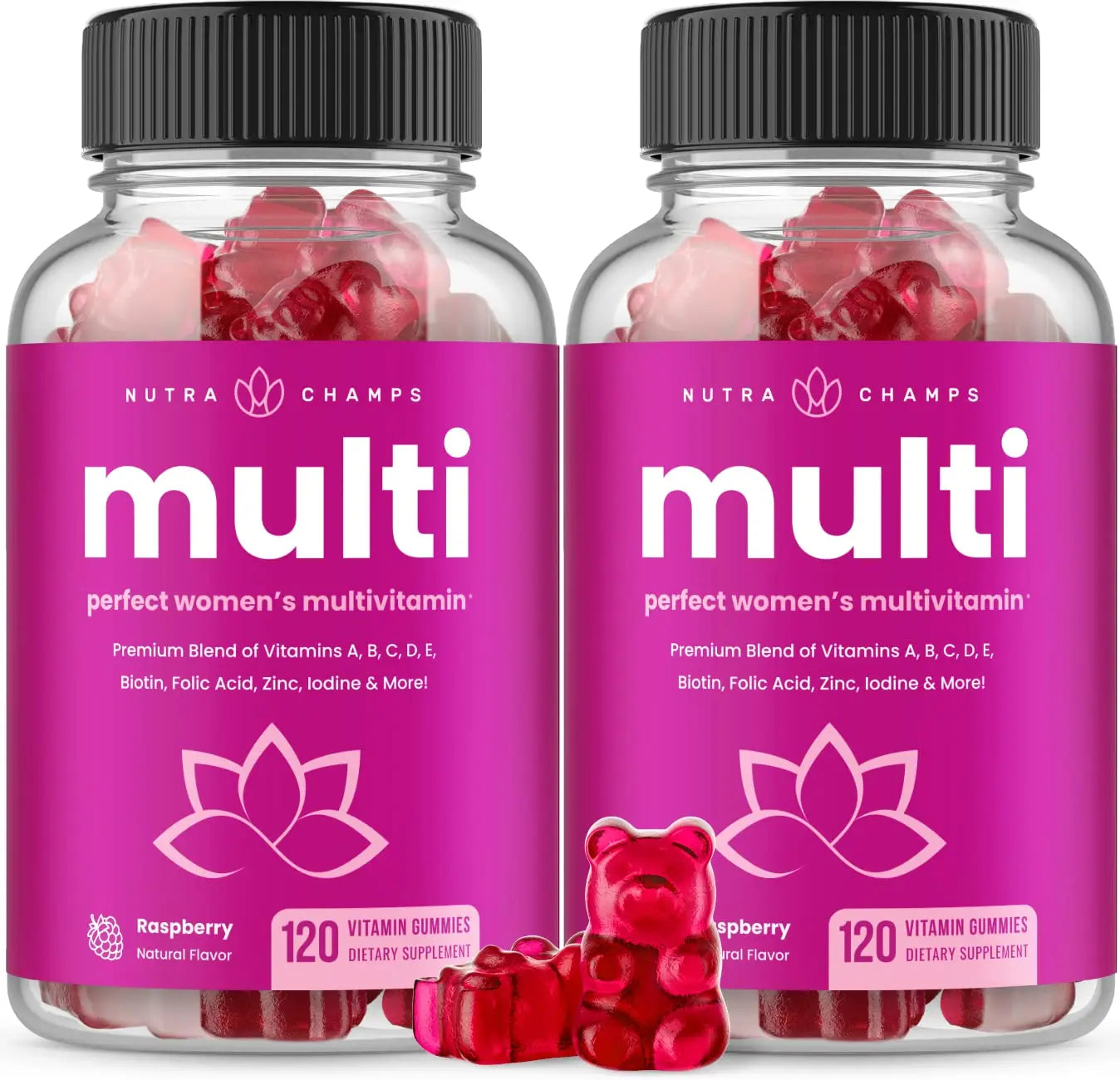 NutraChamps Multivitamin for Women, 240 Count, Vitamins A, B, C, D, E, Biotin, Folic Acid, Womens Gummy Multivitamins, Chewable Daily (Pack of 2) NutraChampsBuy Supplements Australia