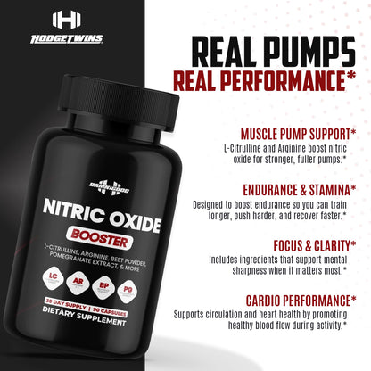 DAMN GOOD The Hodge Twins Nitric Oxide Booster – Beet Root Nitric Oxide & Arginine Citrulline Supplement, Pomegranate Blend for Workout Drive, Endurance Support & Pump Power - 90 Capsules DAMN GOODBuy Supplements Australia