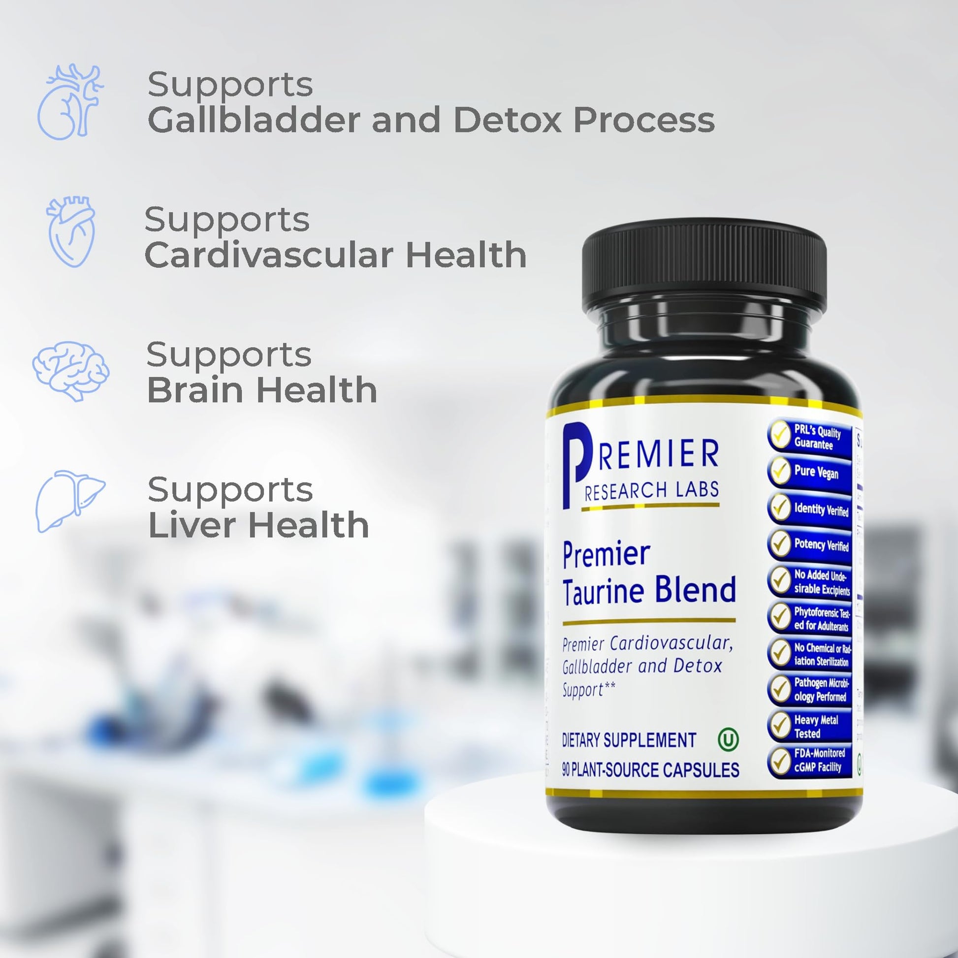 Premier Research Labs Taurine Blend - Taurine Supplement, Taurine Pills, L Taurine Amino Acid Supplement for Liver, Gallbladder, Brain & Heart Health, for Women & Men - 90 Vegetarian Capsules Premier Research LabsBuy Supplements Australia