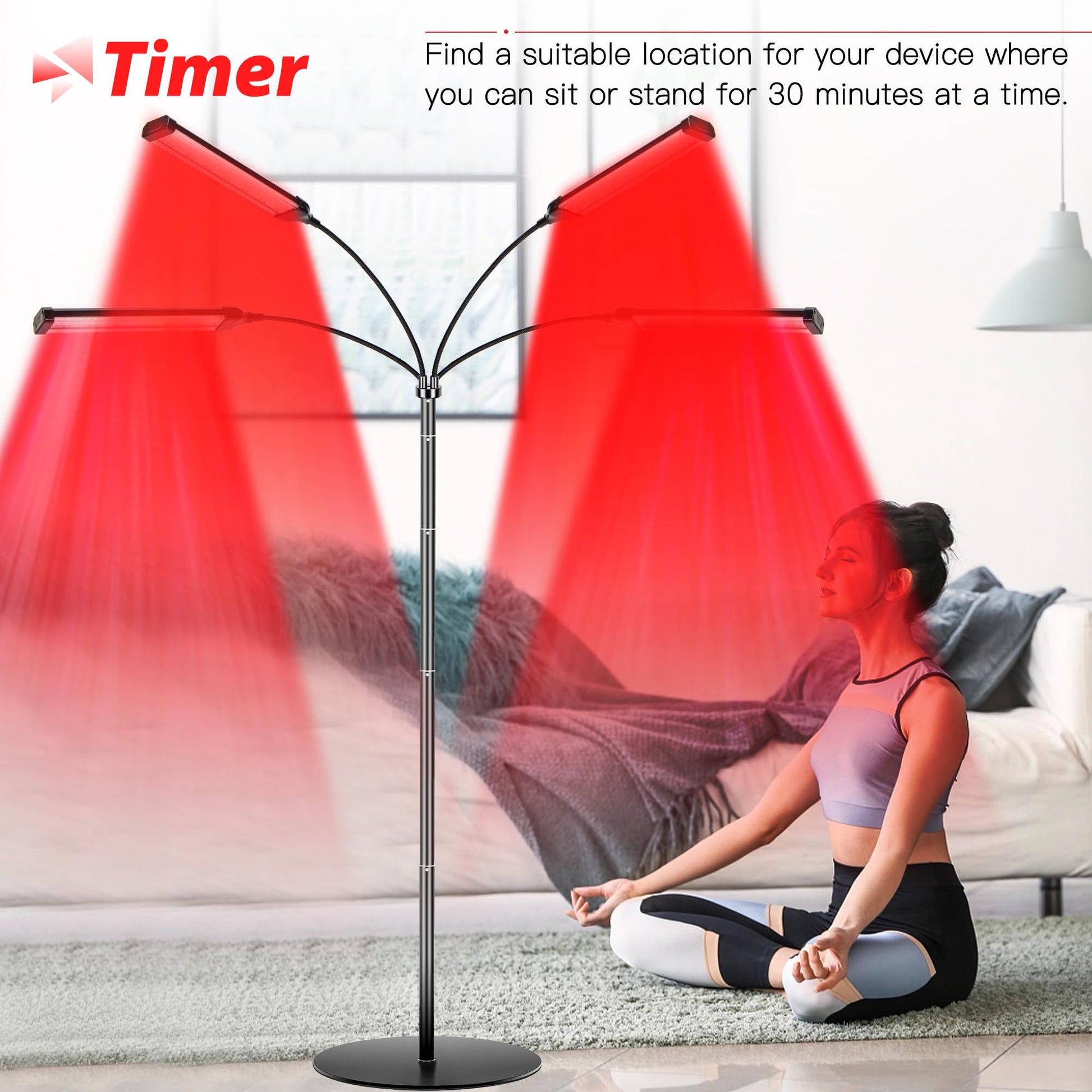 Dexnump Red Light Therapy for Face, 324 LEDs Red Light Therapy Lamp Height Free Adjustment Infrared DexnumpBuy Supplements Australia
