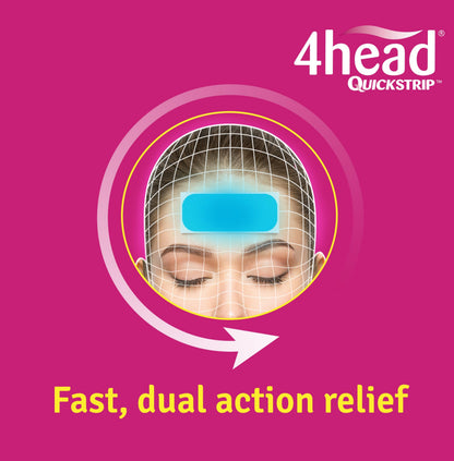 4Head Quickstrip Headache and Migraine Relief Strips - Pack of 4 4 HeadBuy Supplements Australia