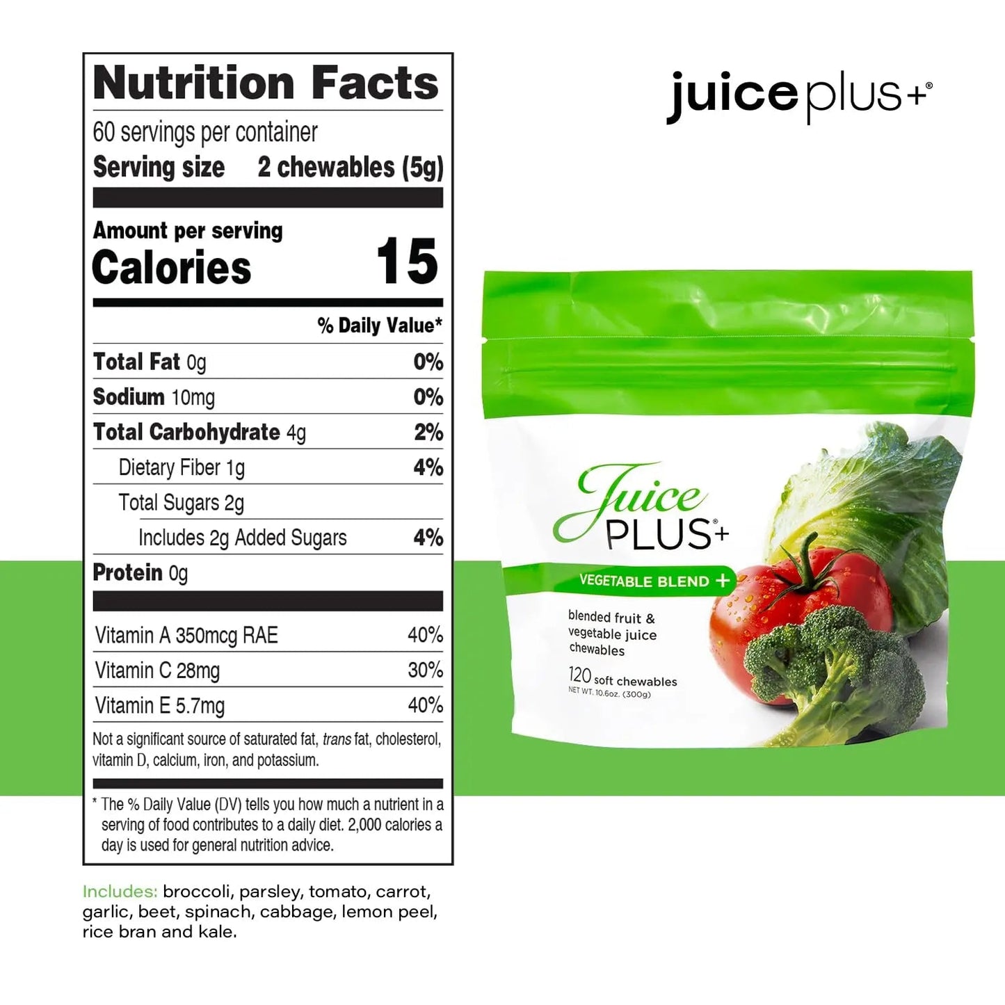 JuicePlus+ Vegetable Blend Soft Chews (Chewables) - Delicious Vegan Gummies with 11 Nutrient-Rich Vegetables for Daily Wellness! Juice Plus+Buy Supplements Australia