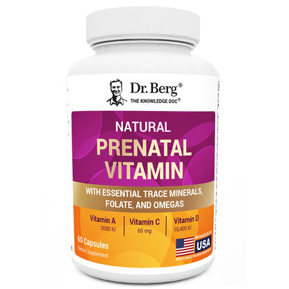 Dr. Berg Natural Prenatal Vitamins for Women (Pregnant & Nursing) - Prenatal Vitamins with Folate, Vitamins, Minerals, Omegas, &11 Powerful Superfoods - Womens Prenatal Multivitamin - 60 Capsules Dr. Berg NutritionalsBuy Supplements Australia