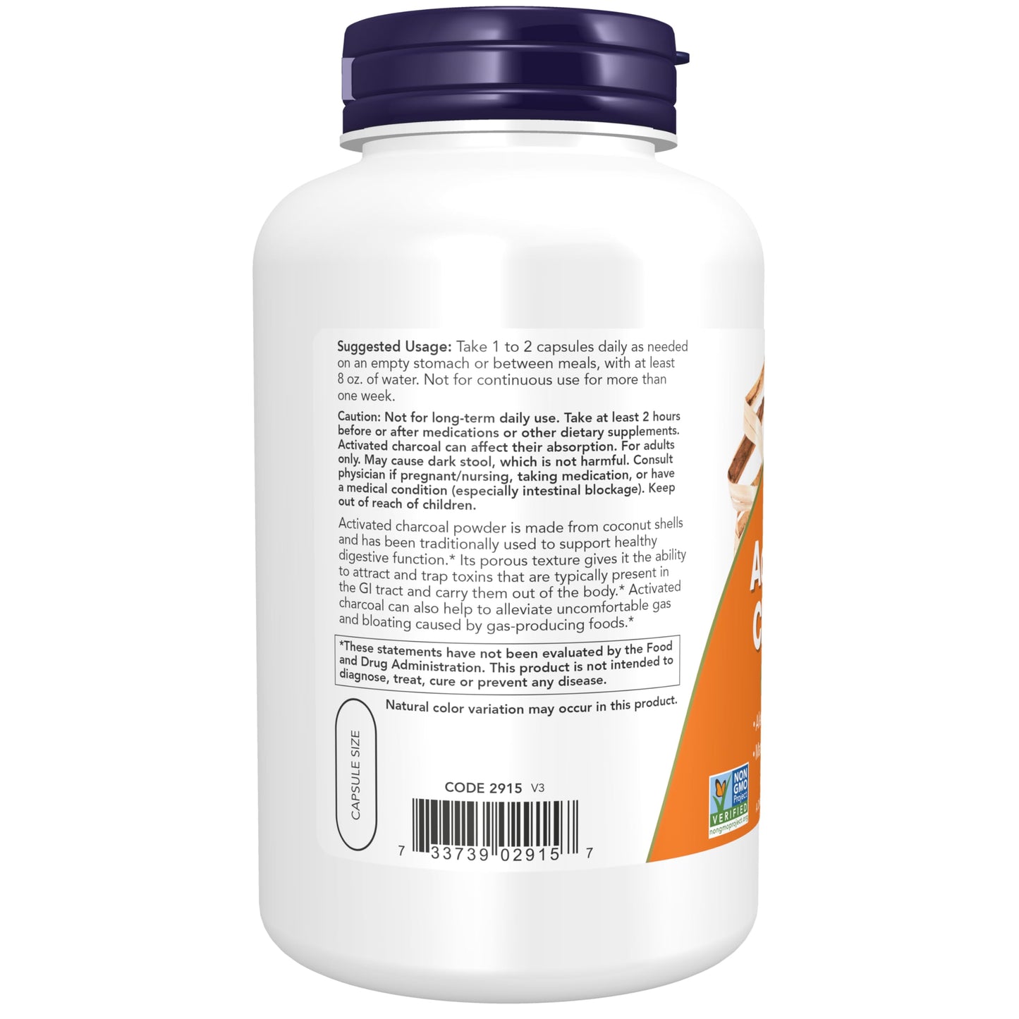 NOW Supplements, Activated Charcoal Made from Coconut Shells, Non-GMO Project Verified NOWBuy Supplements Australia