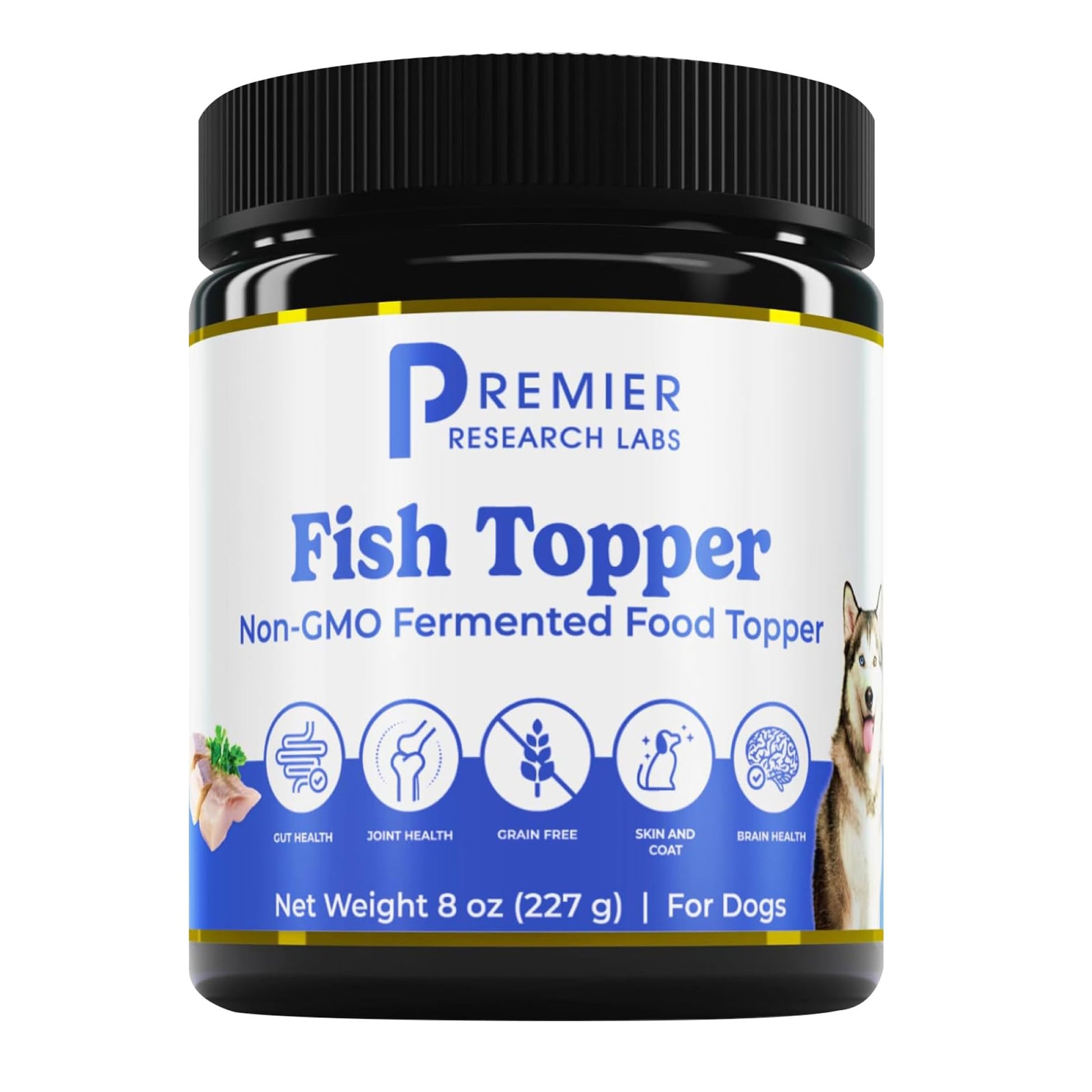 Premier Research Labs Fish Topper - Dried Dog Food Topper for Pets, Meal Mix Ins for Kibble, Supports Gut & Joint Health, Natural Source of Protein, Fermented, Grain Free, Non GMO - 16 oz Premier Research LabsBuy Supplements Australia
