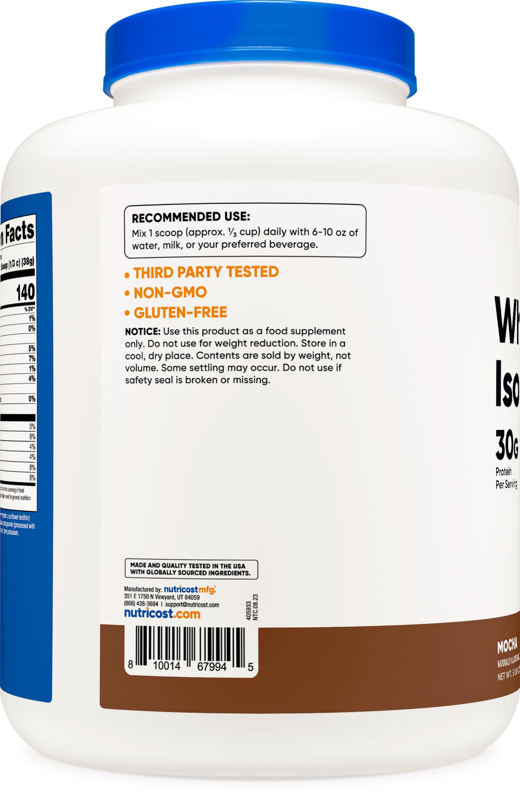 Nutricost Whey Protein Isolate (Mocha) 5LBS - Gluten Free & Non-GMO NutricostBuy Supplements Australia
