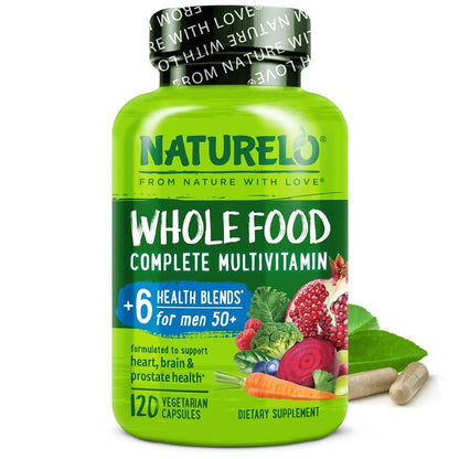NATURELO Whole Food Multivitamin for Men 50+ - with Vitamins, Minerals, Organic Herbal Extracts - Vegan Vegetarian NATURELOBuy Supplements Australia