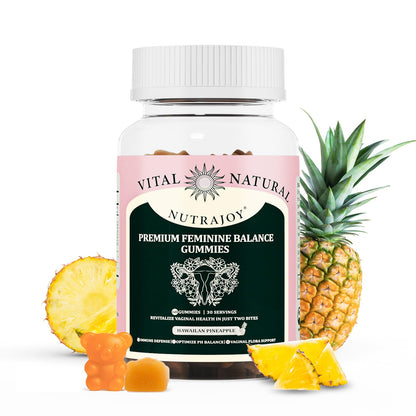 NUTRAJOY Premium Feminine Balance Gummies, for Women's Ph Health, Vaginal Wellness Support, Immune Support, Energy Support, Hawaiian Pineapple, Vegan Gluten-Free, 60 Gummies NUTRAJOYBuy Supplements Australia