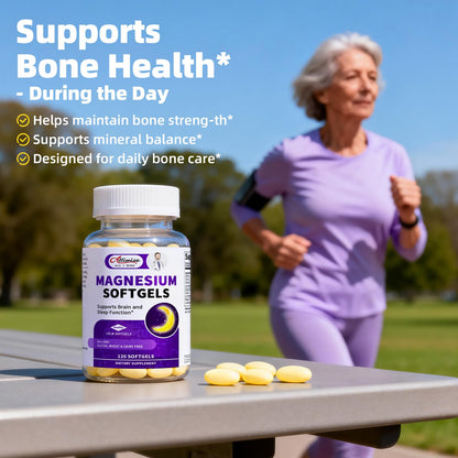 Magnesium Glycinate 400mg Softgels, Small Easy to Swallow High Absorption Magnesium Supplement, with Vitamin D3 & K2 for Sleep Relax Calm Muscle Bone* Health, 120 Gelcaps AlliwiseBuy Supplements Australia