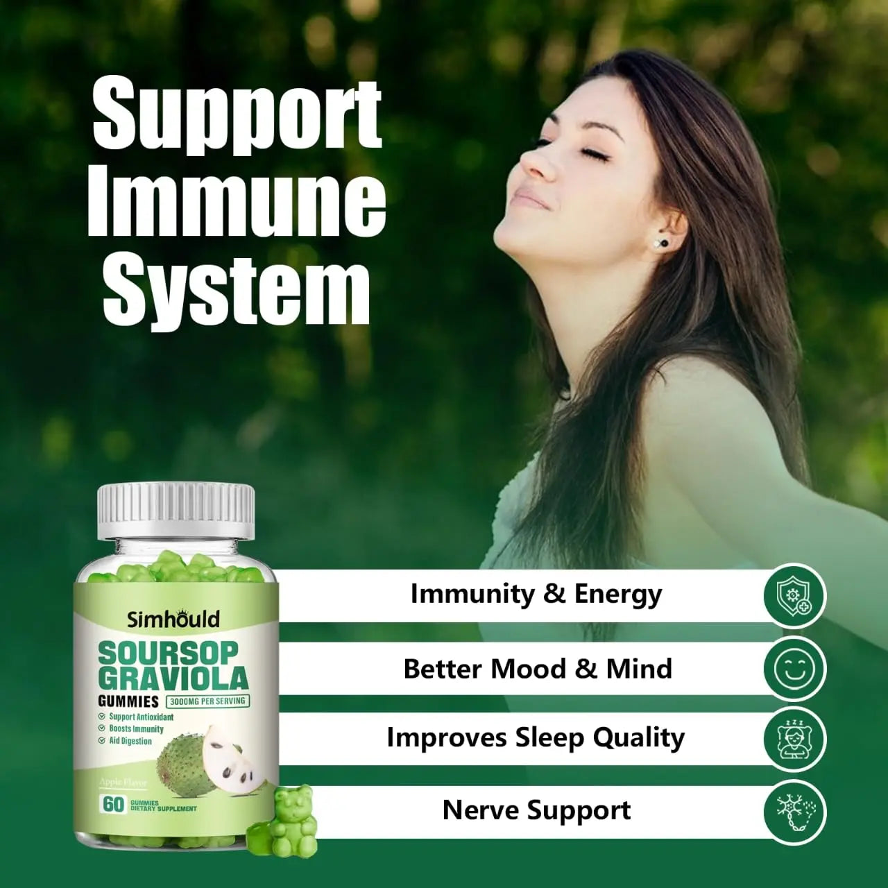 Simhould 1 Pack Soursop Graviola Gummies SimhouldBuy Supplements Australia
