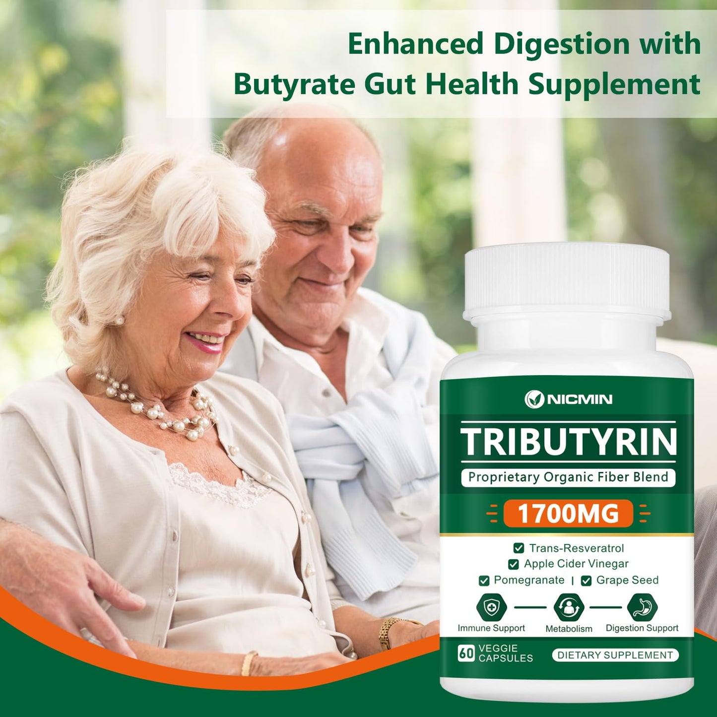NICMIN Tributyrin Supplement - Premium Butyrate Gut Health Supplement for Leaky Gut 60 Capsules NICMINBuy Supplements Australia