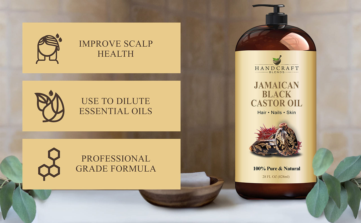 Handcraft Blends Jamaican Black Castor Oil for Hair Growth, Eyelashes and Eyebrows Handcraft BlendsBuy Supplements Australia