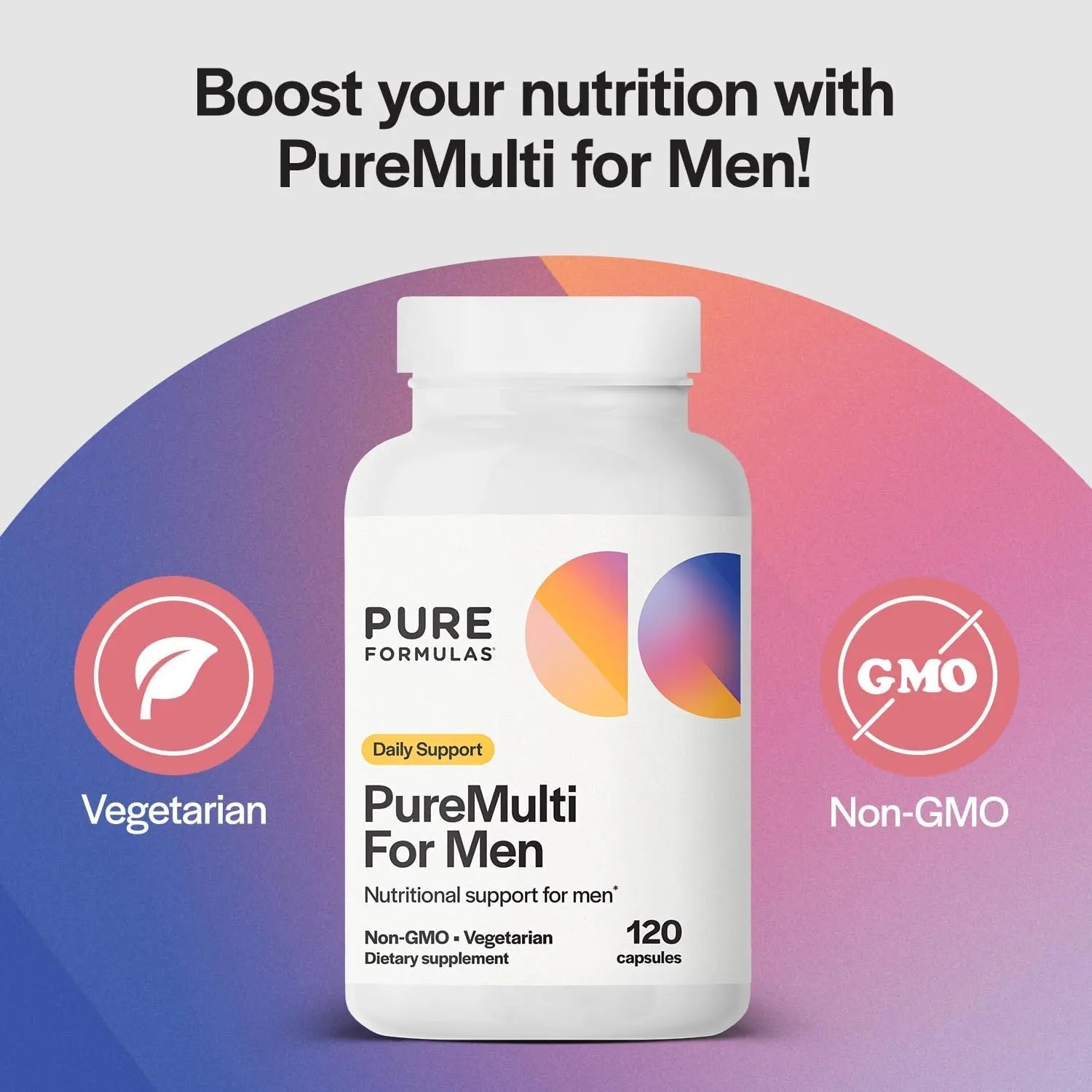 PureFormulas PureMulti for Men - Daily Comprehensive Multivitamin for Men's Health, Vitality, Energy, Focus, & Performance. Mens Vitamins A, C, D, E, & B12 PureFormulas