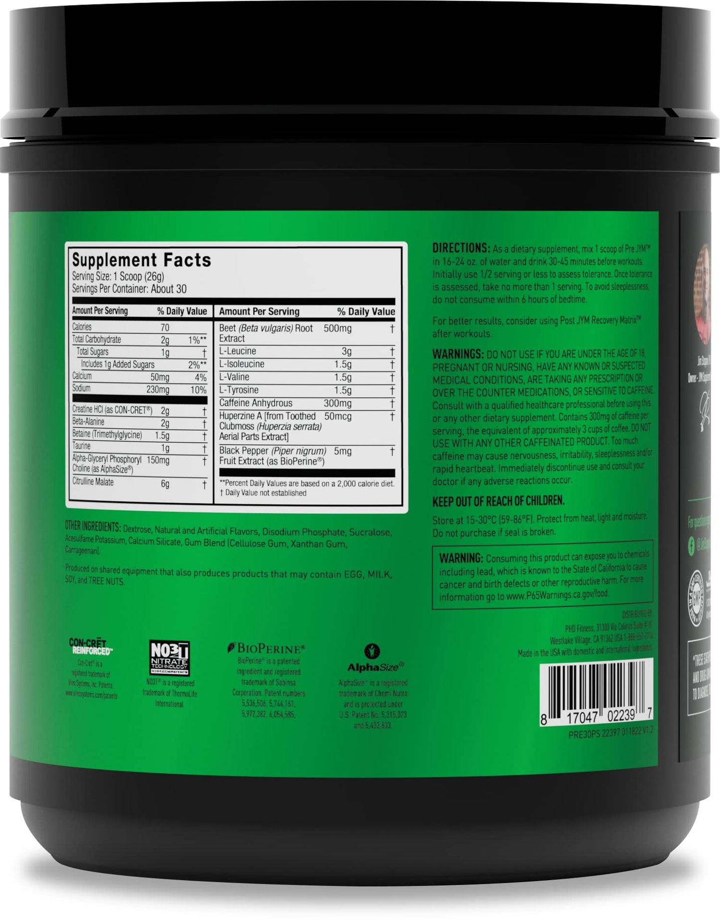 PRE JYM 30 Servings - Pineapple Strawberry JYM Supplement ScienceBuy Supplements Australia
