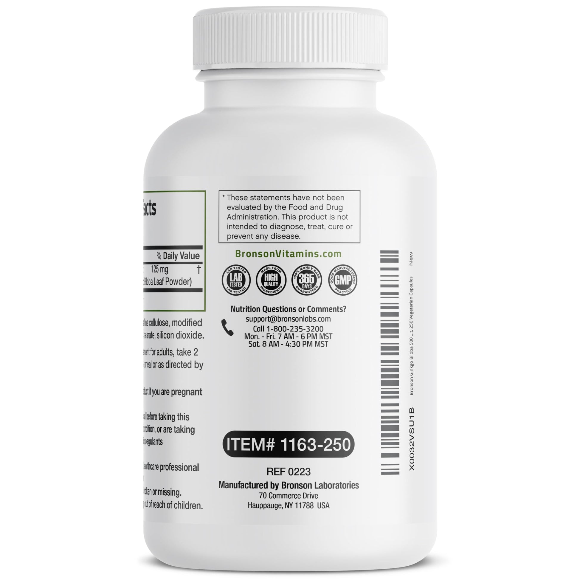 Bronson Ginkgo Biloba Extra Strength 125mg (4:1 Extract) Equivalent to 500mg BronsonBuy Supplements Australia