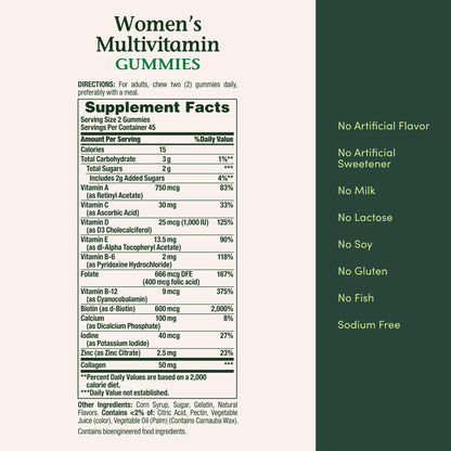 Nature's Bounty Women Multivitamin Gummies, Vitamin Supplements for Adults, General Health, Supports Immune and Bone Health,