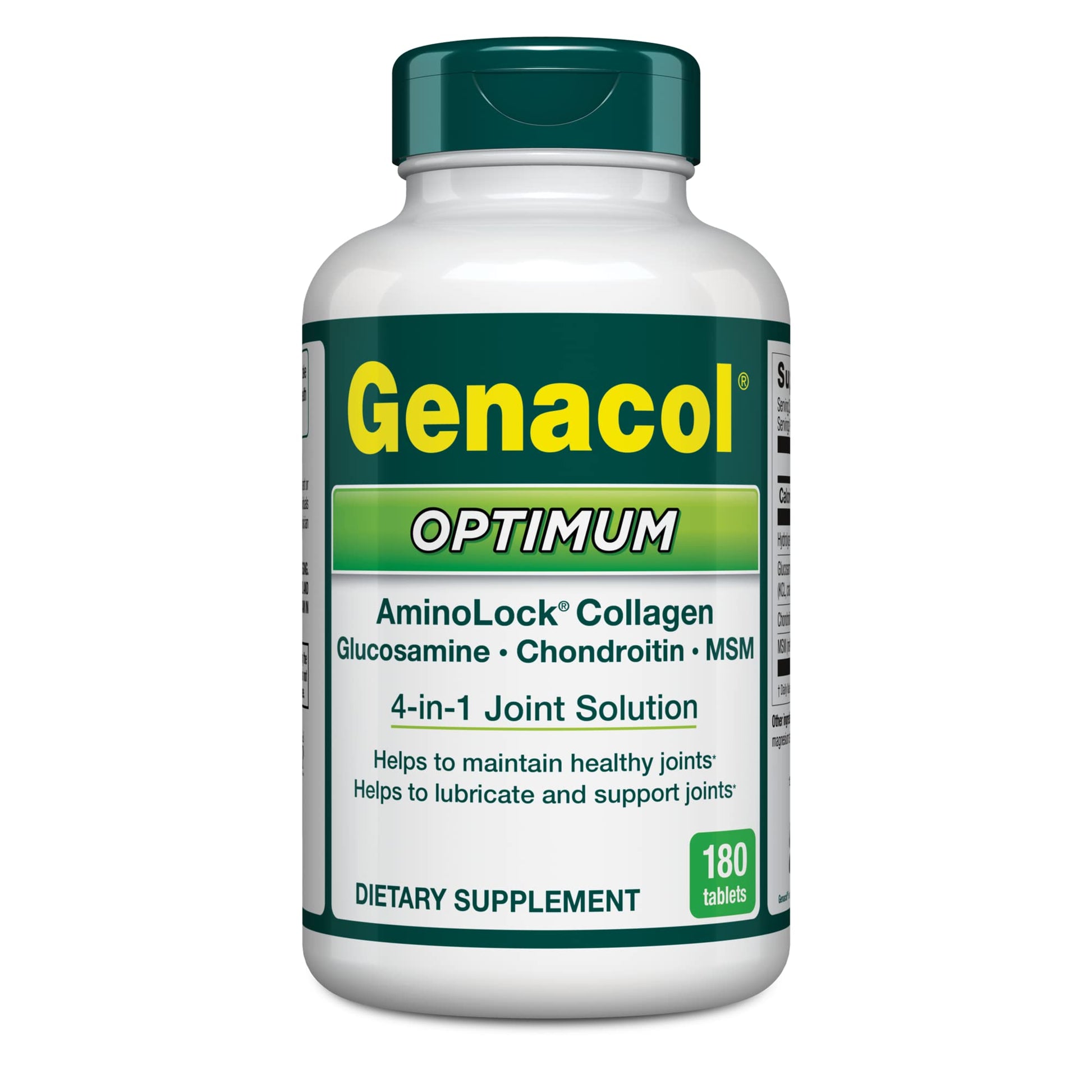 Genacol Optimum – Glucosamine, Chondroitin, MSM & Ultra-Hydrolyzed Collagen, Joint Support Tablets, 180 Count (60-Day Supply) GenacolBuy Supplements Australia
