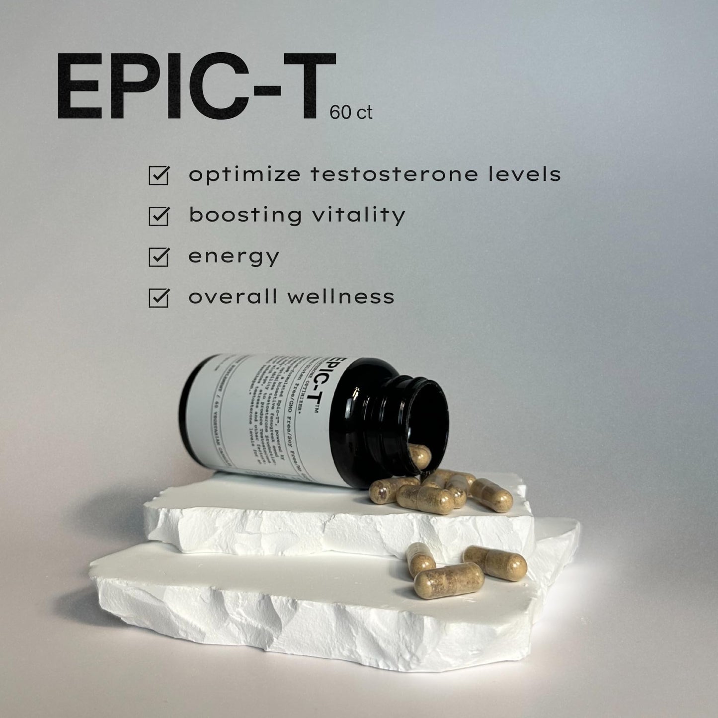 EPIC-T Testosterone Support Supplement for Men | Plant-Based Formula with Testosurge, B-Complex, B12, Zinc & Boron | Vegan, Non-GMO Daily Support EPICBuy Supplements Australia