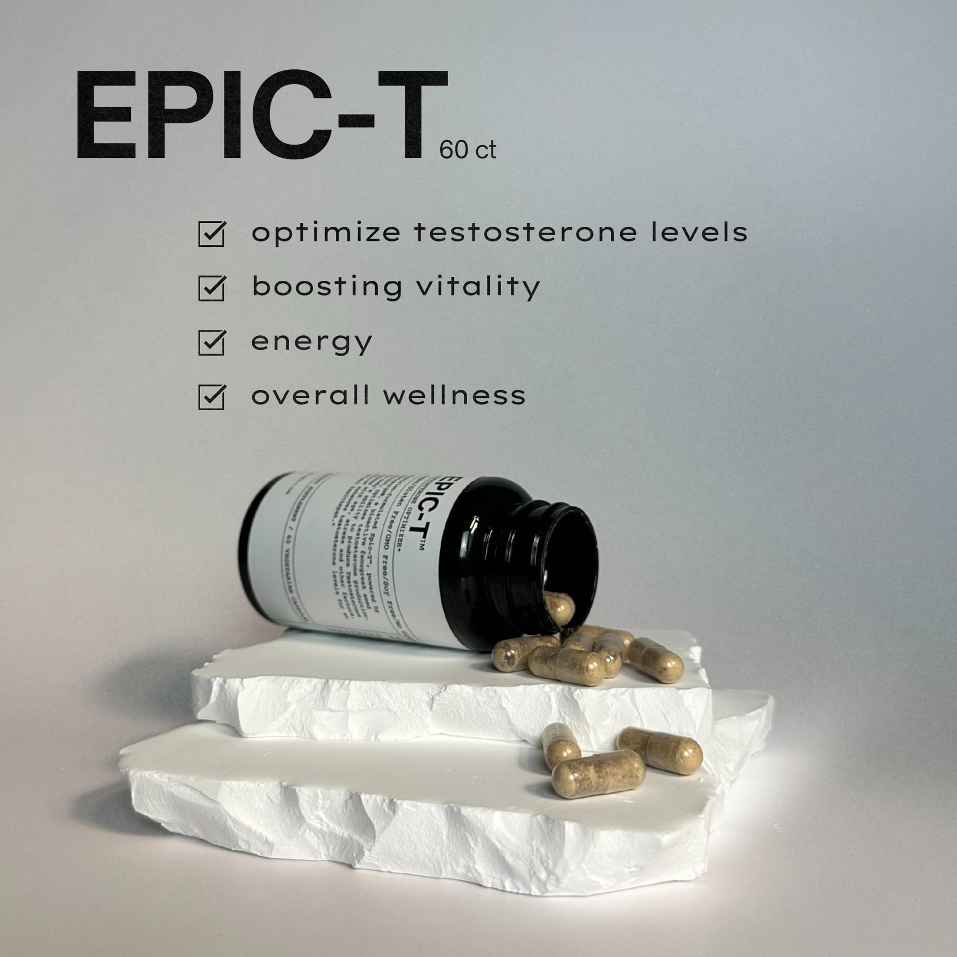 EPIC-T Testosterone Support Supplement for Men | Plant-Based Formula with Testosurge, B-Complex, B12, Zinc & Boron | Vegan, Non-GMO Daily Support EPICBuy Supplements Australia