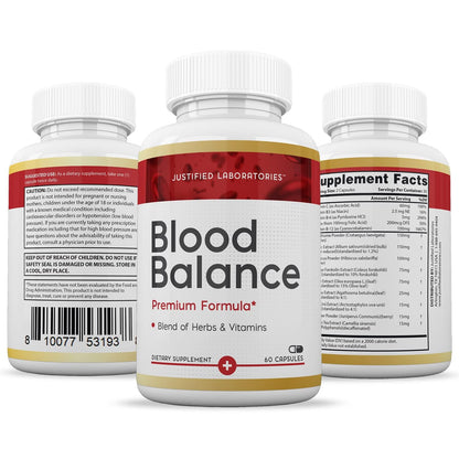 (3 Pack) Blood Balance Advanced Formula 688MG Supplement Pills 180 Capsules Justified LaboratoriesBuy Supplements Australia